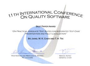 Best Paper Award Certificate