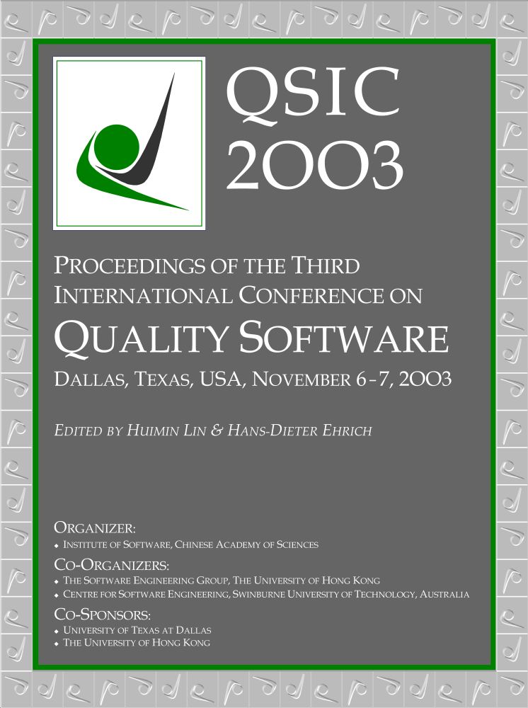 Click to enlarge the cover of the Proceedings of QSIC 2003