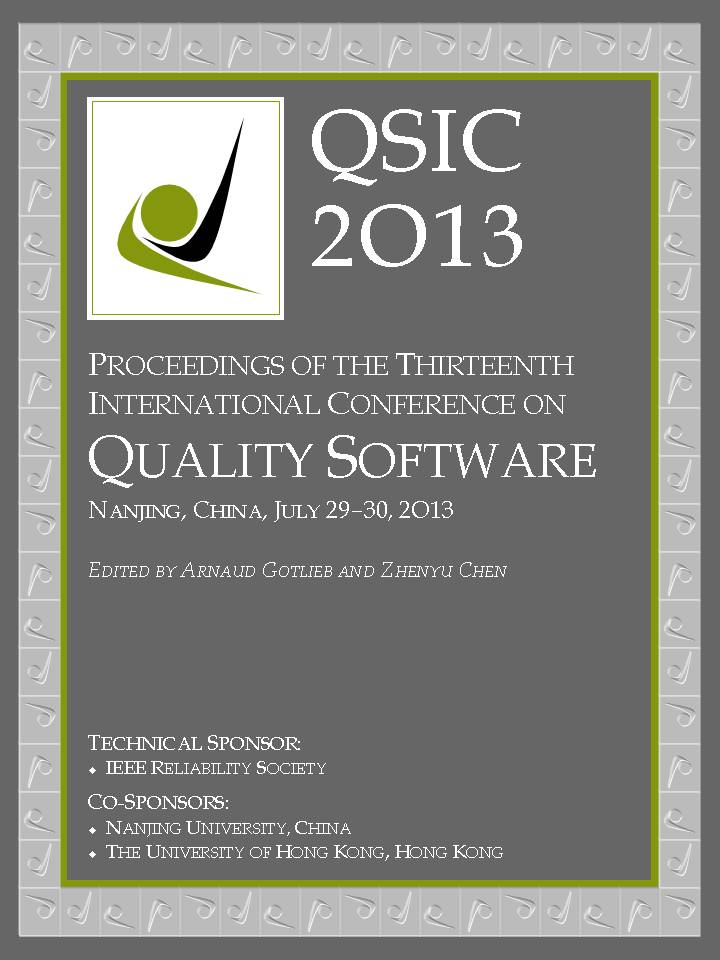 Click to enlarge the cover of the Proceedings of QSIC 2013